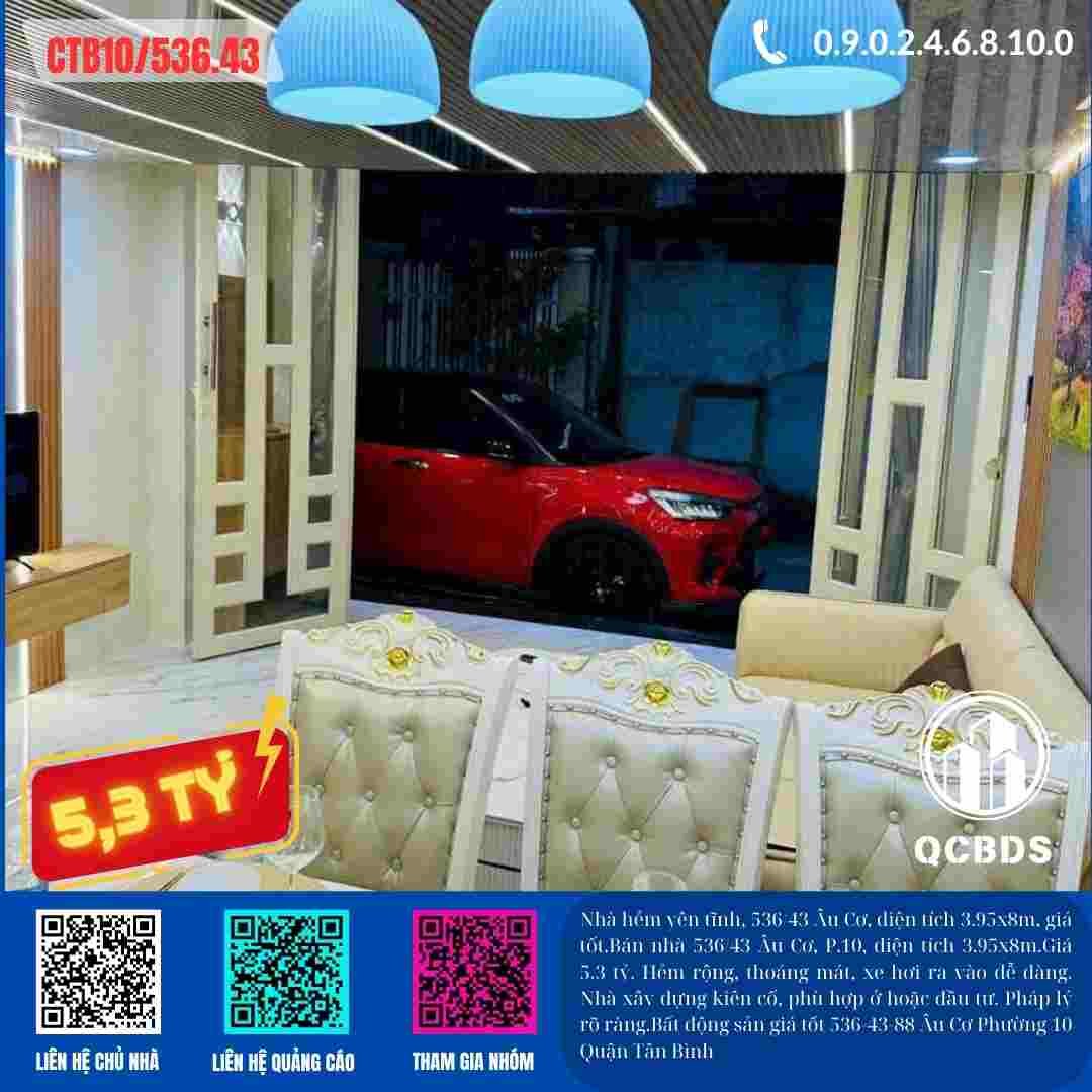 Bán nhà Giá rẻ 536/43/88 Âu Cơ, Quận Tân Bình, giá chỉ 5.3 tỷ! 153 bat dong san gia tot 536 43 88 au co phuong 10 quan tan binh