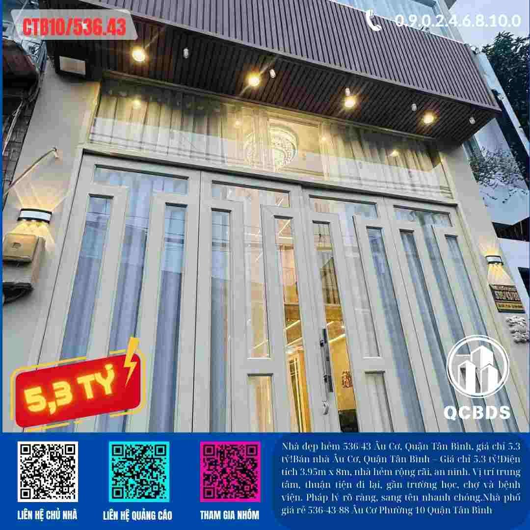 Bán nhà Giá rẻ 536/43/88 Âu Cơ, Quận Tân Bình, giá chỉ 5.3 tỷ! 146 nha pho gia re 536 43 88 au co phuong 10 quan tan binh