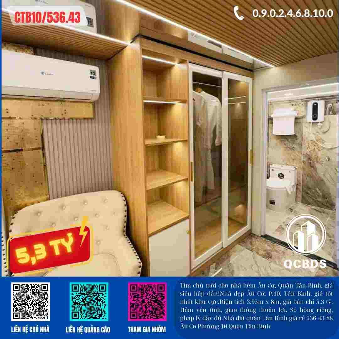 Bán nhà Giá rẻ 536/43/88 Âu Cơ, Quận Tân Bình, giá chỉ 5.3 tỷ! 145 nha so hong gia re 536 43 88 au co phuong 10 quan tan binh