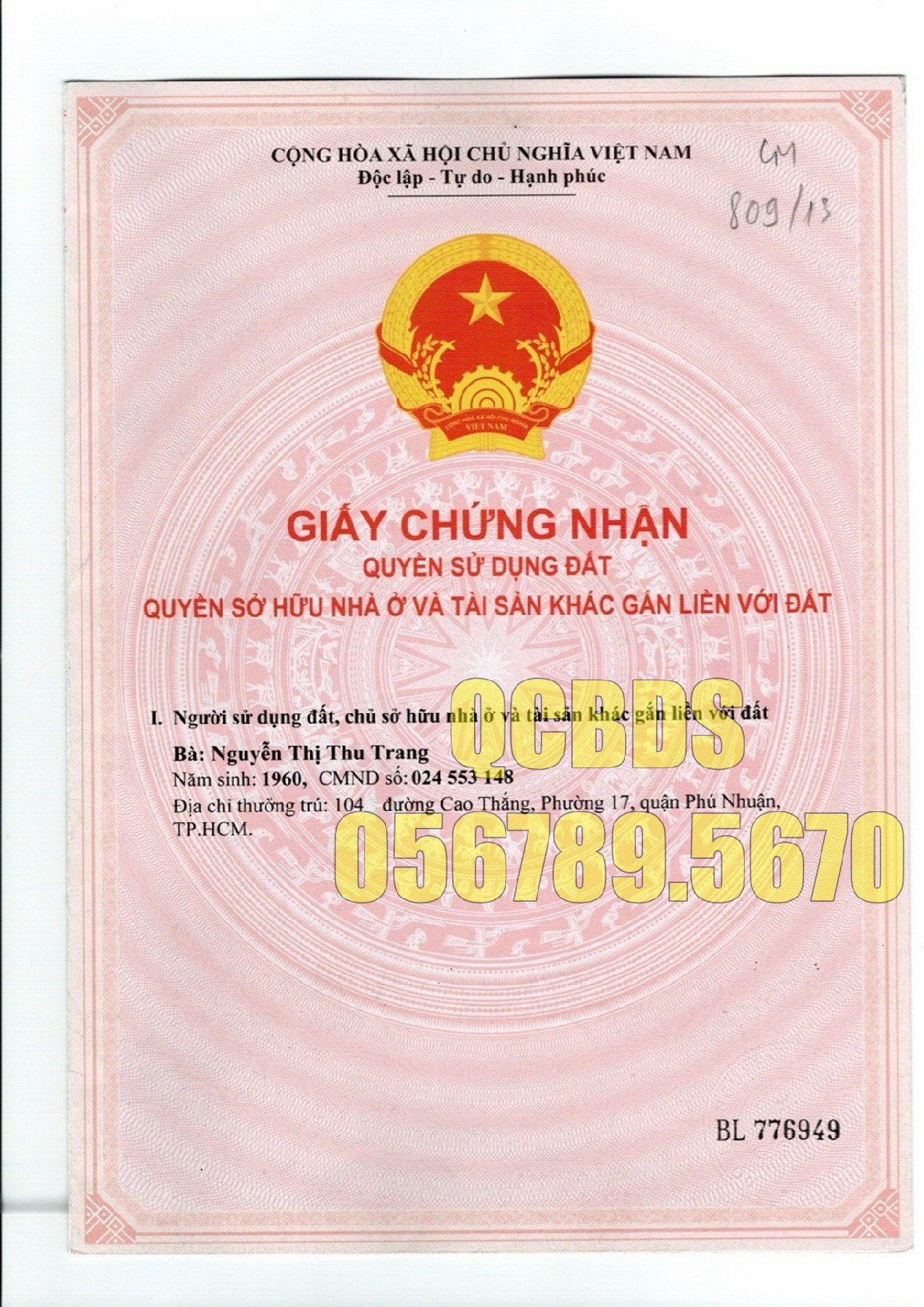 Bán nhà 131/6 Tô Hiến Thành Quận 10 - 102 mét vuông 3 lầu 53 hem 131 to hien thanh ket noi nga 6 dan chu.jpg