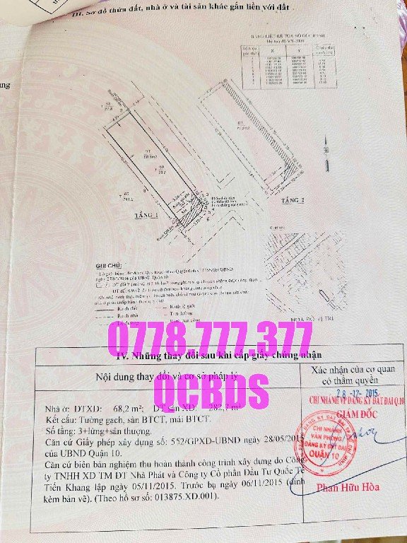 Bán nhà 58/1 Đồng Nai Quận 10 - 71 mét vuông 5 lầu 67 so hong chinh chu 58 1 dong nai.jpg
