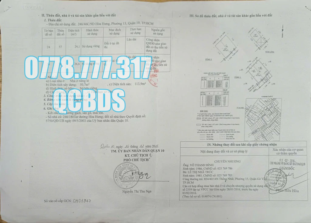 Bán nhà 246/46C/9D Hòa Hưng Quận 10 - 60 mét vuông 2 lầu 56 2hey 4D4C3B6C mhmv0pkc 4 2