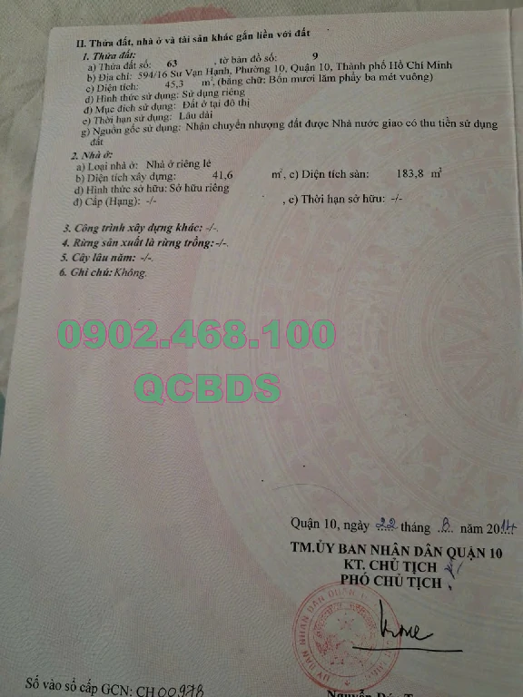 Bán nhà 594/16 Sư Vạn Hạnh Quận 10 - 45 mét vuông 5 lầu 42 594 su van hanh quan 10 hem thong xe hoi.jpg